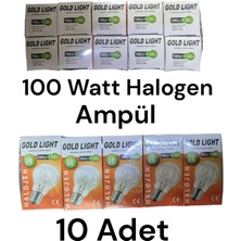 Gold Light Halogen Ampul 100 Watt 10 Adet
