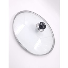 GRANİTLE İLERİ DÖNÜŞÜM Dayanıklı Cam Tencere Kapağı. Paslanmaz Çelik Kenar ve Buhar Delikli