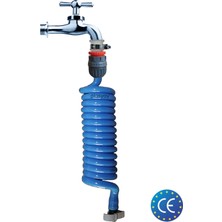 Plasyay Spiral Wc Banyo Veranda Yıkama Bahçe Sulama Hortum Seti Kelepçe Adaptörlü 5 Metre Setler