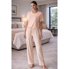 Pijapia Yumuşak Dokulu Kısa Kol Kadın Pijama Takım 2912