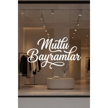 New Jargon Mutlu Bayramlar Cam Vitrin Sticker – Ramazan ve Kurban Bayramı Cam Yazısı