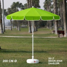 Branda Marketim Yeşil Plaj Şemsiyesi 200 cm Ø (Bidon Ayak Dahil)