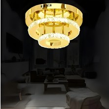 Ronisu Aydınlatma Plato LED Avize Plafonyer Taşlı Avize