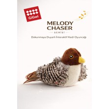 GiGwi Melody Chaser Serisi Peluş Kuş - Dokunmaya Duyarlı & Sesli Kedi Oyuncağı