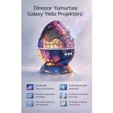 FaroxTech Dinozor Yumurtası Galaxy Yıldız Projektör - Bluetooth Hoparlörlü Gece Lambası