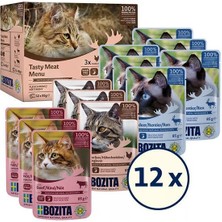Bozita Jöle Içinde Etli Kedi Konservesi Multibox 12X85 gr