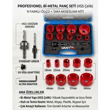 Endüstriyel Ümit Yapı Market Profesyonel 13 Parça Bi-Metal Panç Seti Hss Çelik Metal Ahşap Buat Açma Testeresi