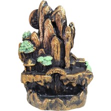 Mixperi Dekoratif Geri Akış Tütsü Şelalesi – Dağ Tasarımlı Backflow Tütsülük – Masaüstü Meditasyon ve Aromaterapi Tütsü Standı 21X15 cm