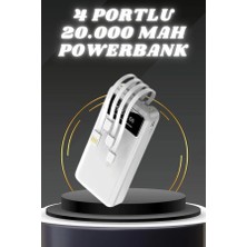 Powerbank Şarj Cihazı 4 Çıkışlı 20.000 Mah Powerbank Kompakt Yüksek Kapasiteli Hızlı Şarj
