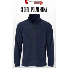 Selçuklu Plus Tam Fermuarlı 3 Cepli Polar Hırka – Koyu Gri, Uzun Kollu, Yumuşak Polar Kumaş, İş Elbisesi ve Soğuk Hava için Rahat Erkek Üst Giyim