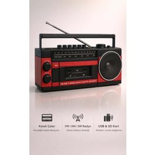 FaroxTech Retro Klasik Kaset Çalarlı Fm/am/sw Radyo – Bluetooth, Usb, Sd Kart Destekli Taşınabilir Hoparlör