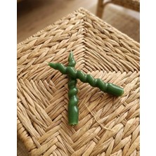 Drn Yeşil Renkli Spiral, Burgulu Pinterest Model Şamdan Mum 2' Li Set