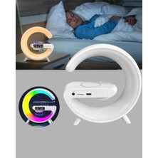 Bluetooth Hoparlörlü Rgb Atmosfer Lambası Kablosuz Şarj ve Saat Özellikli Tdms-07