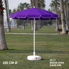 Branda Marketim Mor Plaj Şemsiyesi 200 cm Ø (Bidon Ayak Dahil)