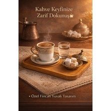 Ecovibe 6 Adet Bambu Kahve Sunum Tepsisi | Fincan Sabitleyici Yuvalı, Kaymaz Tasarım