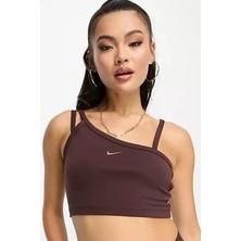Nike Sportswear Everyday Modern Women's Asymmetrical Crop Tank Kadın Askılı Crop Atlet Bra Kahverengi