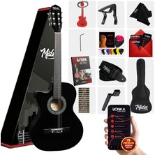 Midex CG-396BK Solak Klasik Gitar Siyah Renk Full Set Sap Ayarlı 4/4 Yetişkin Boy