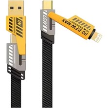 Usb-C ve Lightning Uyumlu 4'ü 1 Arada Kablo – 65W Hızlı Şarj, Örgülü Dayanıklı Yapı Tdms