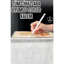 Dokunmatik Kalem Beyaz Şarjlı Yedek Uçlu Android ve Ios Uyumlu Tdms-07