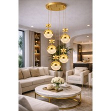 Şeker Gold 5li  Avize 3 Renk - Parlak ve Zarif Aydınlatma Deneyimi Yatak Odası-Hol-Salon