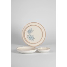 İpek Porselen 6 Kişilik Toledo 24 Parça Krem  Porselen Yemek Takımı Rosa– Şık Sofra Seti