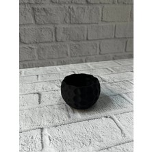 Mini Siyah Dekoratif Saksı 5 cm Modern Masaüstü Bitki Saksısı Tdms-07
