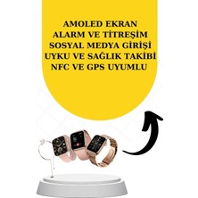 Bileklikli Amoled Ekran Akıllı Saat ve Dijital Göstergeli Kablosuz Bluetooth Kulaklık Anc/ Enc T
