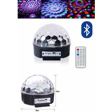 Küre Disko Topu Müzik Çalar Renkli Lazer Işıklı Bluetooth Disko Parti Işığı Kumandalı Tdm