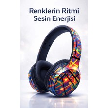 FaroxTech Rgb Işıklı Grafit Tasarım Bluetooth 5.1 Kablosuz Kulak Üstü Kulaklık - 6d Süper Bass & 40MM Sürücü