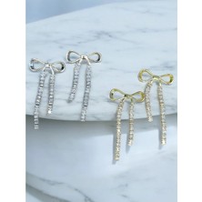 CHERIECHIC Jewels Uzun Kurdela ve Full Su Yolu Zirkon Taşlı Küpe (S)