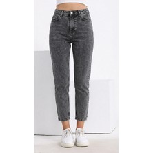 Lenithra Kadın Yüksek Bel Power Likralı Mom Jean