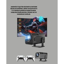 Wifi6 ve Bluetooth 5.4 Destekli LED Projektör - HCS350PRO Tdms-07