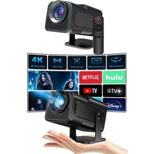 Projektör Siyah Android Taşınabilir Sinema Projeksiyon Wifi Destekli En Güncel Sürüm Akıllı