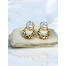 CHERIECHIC Jewels Inci Detaylı Siyah Gold Sarmal Küpe