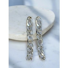 CHERIECHIC Jewels Uzun Zincir Model Baget Taşlı Küpe (S)