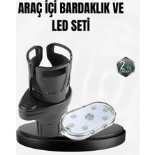 Araç Içi Düzen ve Ambiyans Seti Çift Bardak Tutucu + LED Işık Tdms-07