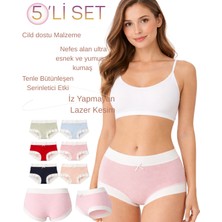 Unreal Underwear 3. Kadın 5’li Renkli Külot Seti Yüksek Bel Iz Yapmayan Yumuşak Dokulu Günlük Iç Çamaşırı