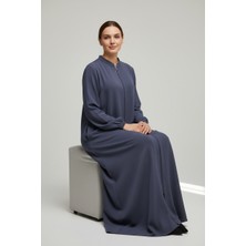 Ece Giyim Kadın Önü Fermuarlı Yanlardan Gizli Cepli Kol Ağzı Lastikli Ince Ferace