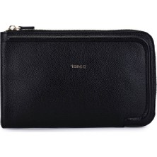 Tamer Tanca Unisex Hakiki Deri Siyah Floter El Çantası 1012 2029 Cnt SK25-26 Sıyah Fltr