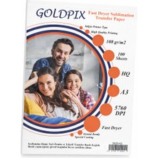 Goldpix A3 Süblimasyon Kağıdı 108 gr Hızlı Kuruyan Transfer Kağıdı 100 Yaprak