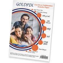 Goldpix A4 Süblimasyon Kağıdı 108 gr Hızlı Kuruyan Transfer Kağıdı 100 Yaprak