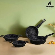 Amboss 4 Parça Süper Ikili Döküm Tava Sahan Seti