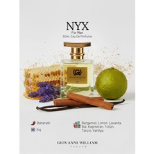 Giovanni William Nyx Lüks Erkek Parfüm | Güçlü Kalıcı Etkileyici | Bal, Tütün Yaprağı, Lavanta, Tarçın, Cashmeran