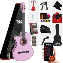 Midex CG-396PU Solak Klasik Gitar Lila Full Set Sap Ayarlı 4/4 Yetişkin Boy