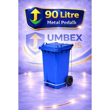 Umbex Plus Pedallı Plastik Çöp Konteyneri 90 Litre Plastik Konteyner - A Isıya Karşı Dayanıklı-