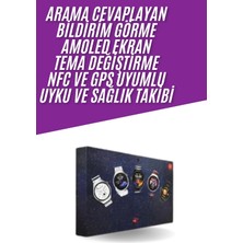 Unısex Yuvarlak Ekranlı 7 Kordonlu Akıllı Saat Gps Destekli Çoklu Kordon Seçeneği Tdms-07