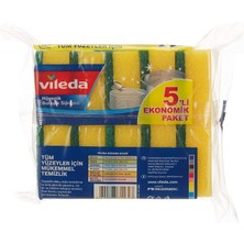 Storemax NO35 Vileda Düz Hijyenik Bulaşık Süngeri, 5'li Ekonomik Paket, Yeşil