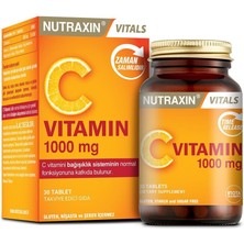 Storemax NO35 Nutraxin Vitals Vitamin C 1000 Mcg 30 Tablet Takviye Edici Gıda
