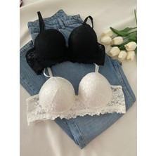 Gold Night Kadın Dantelli Desteklli Balenli Push Up Dolgulu Soft Sütyen Ikili Paket