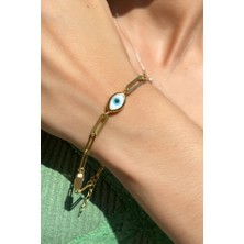 Spossy Silver Jewelry 3 Lü Küçük Nazar Göz Bileklik